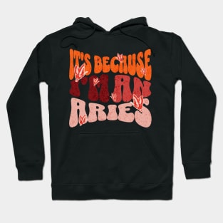 It's Because I'm An Aries Zodiac Retro Birthday Hoodie